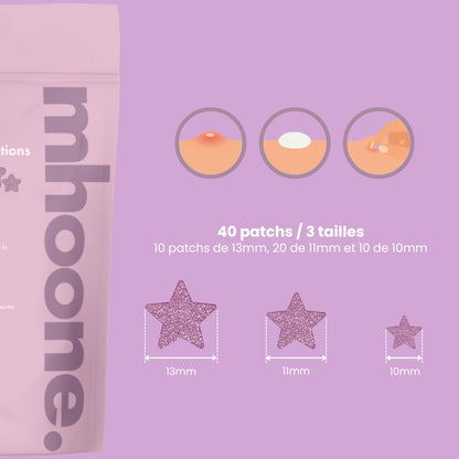 Patchs Mhoonelight - Étoiles Roses.